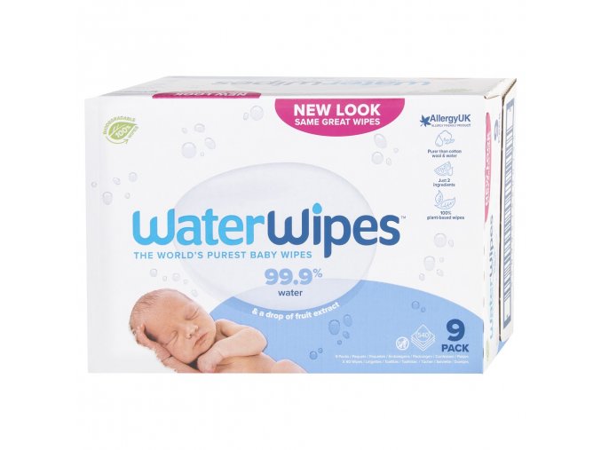 9x WATERWIPES Vlhčené obrúsky bez obsahu plastov 60 ks ( 540 ks )