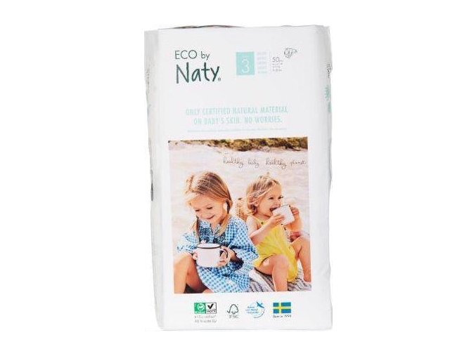 ECO BY NATY Plienky jednorazové 3 (4-9 kg) 50 ks - ECONOMY PACK