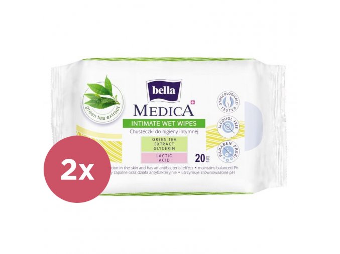 2x BELLA Medica Intímne vlhčené obrúsky 20 ks