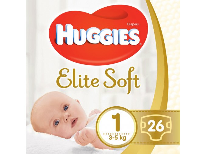 HUGGIES Elite Soft Plienky jednorazové 1 (3-5 kg) 26 ks