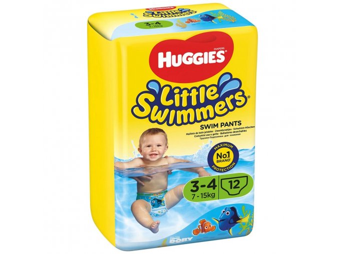 HUGGIES Little Swimmers Plienky do vody jednorazové 3-4 (7-15 kg) 12 ks