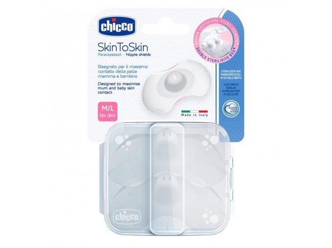 CHICCO Chránič bradaviek SkinToSkin silikón 2 ks M/L