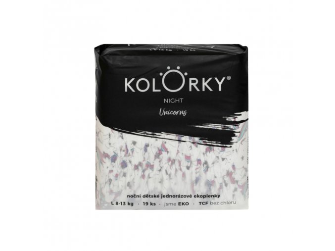 KOLORKY NIGHT Plienky jednorazové eko nočné L (8-13 kg) 19 ks