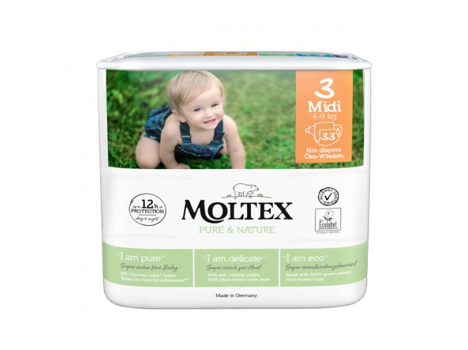 MOLTEX Pure&Nature Plienky jednorazové 3 Midi (4-9 kg)