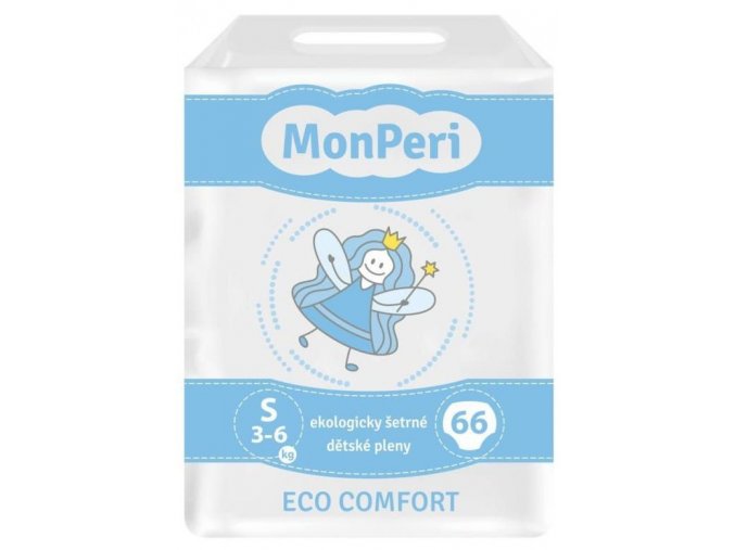 MONPERI Eco Comfort Plienky jednorazové S (3-6 kg) 66 ks