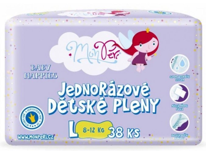 MONPERI Klasik Plienky jednorazové L (8-12 kg) 38 ks