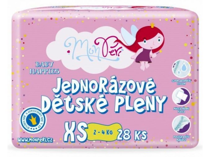 MONPERI Klasik Plienky jednorazové XS (2-4 kg) 28 ks