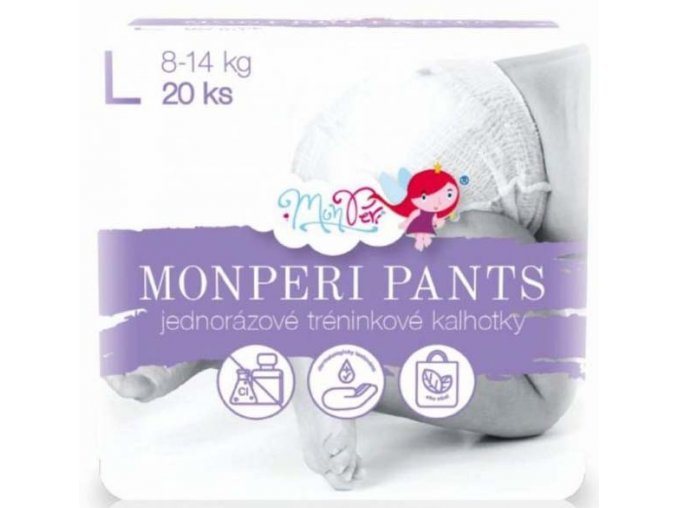 MONPERI PANTS Nohavičky plienkové jednorazové L (8-14 kg) 20 ks