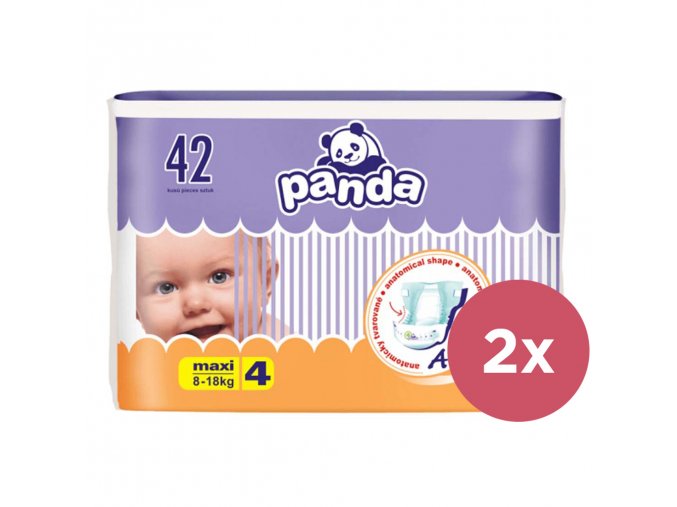 2x BELLA PANDA Plienky jednorazové 4 Maxi (8-18 kg) 42 ks