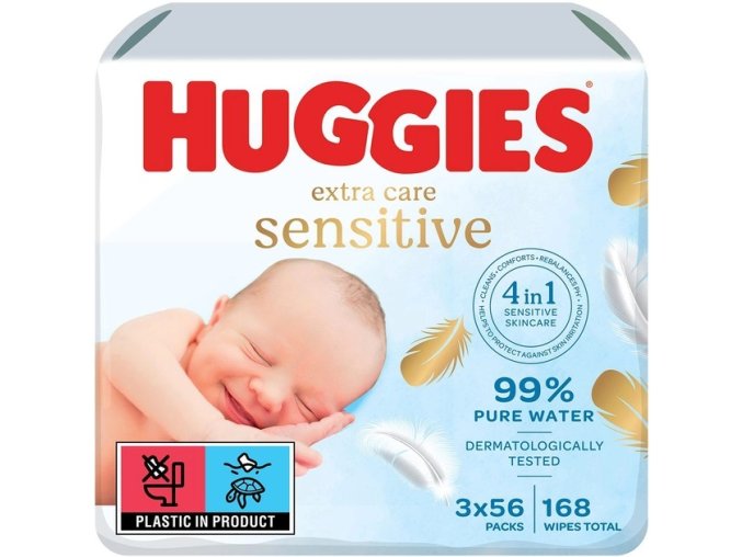 HUGGIES® Obrúsky vlhčené Extra Care Triplo 56x3 ks