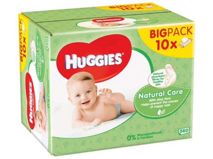 10x HUGGIES® Single Natural Care Obrúsky vlhčené 56 ks