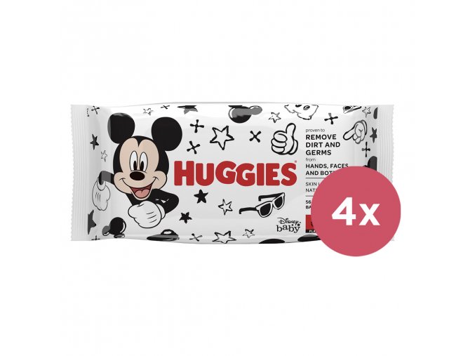 4x HUGGIES® Obrúsky vlhčené Mickey Mouse 56 ks