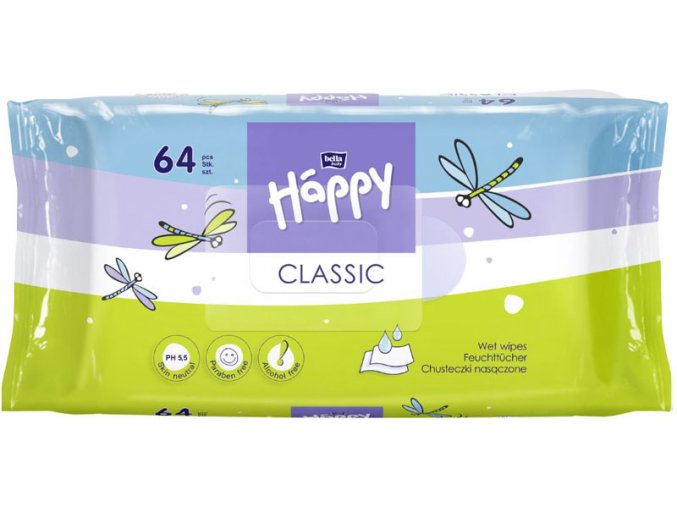 BELLA HAPPY BABY Classic 64 ks - vlhčené ubrousky