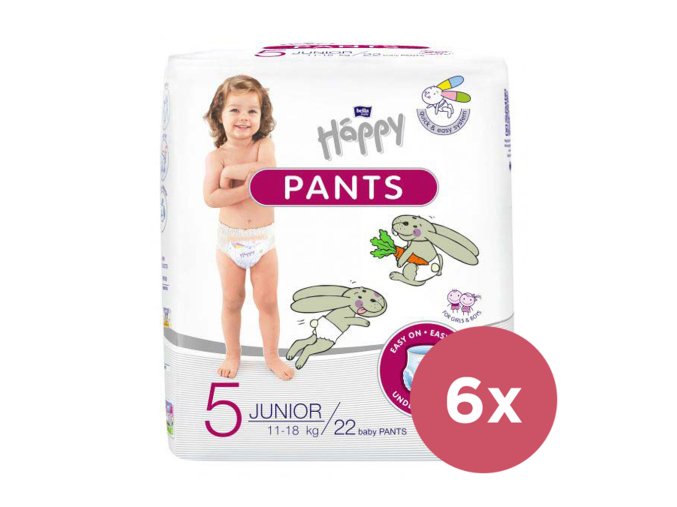 BELLA HAPPY Pants Nohavičky plienkové jednorazové 5 Junior (11-18 kg) 132 ks - MESAČNÉ BALENIE