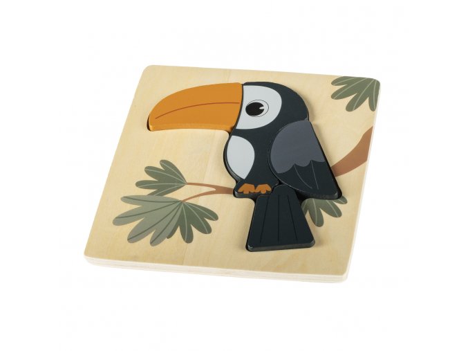 Dřevěné puzzle malé, Toucan