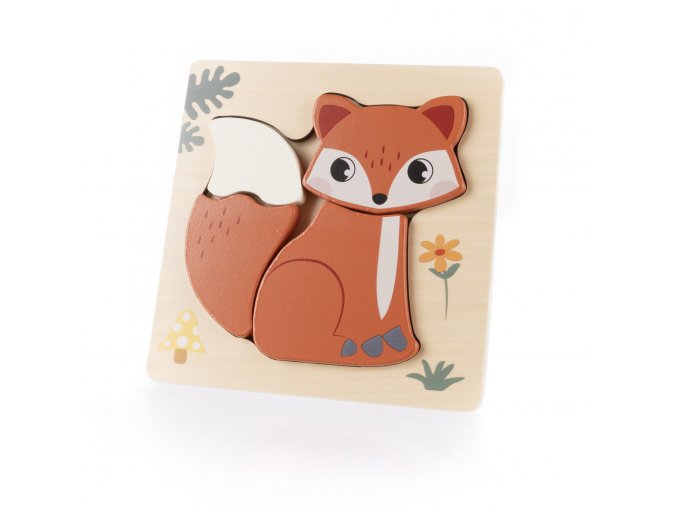 Dřevěné puzzle malé, Fox