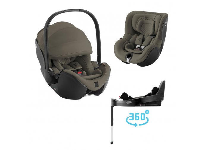 Autosedačka set Baby-Safe Pro + Vario Base 5Z + autosedačka Dualfix 5z, Urban Olive - Lux