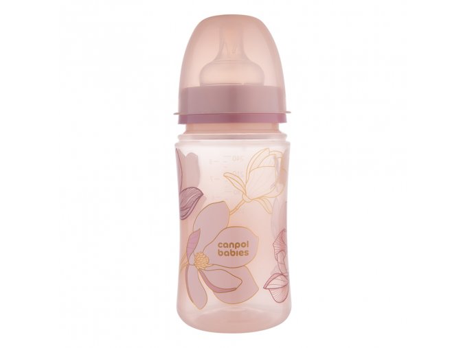 CANPOL BABIES Fľaša dojčenská antikoliková EasyStart Gold 240 ml - ružová