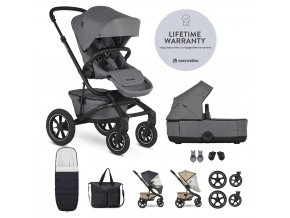 EASYWALKER Kočík kombinovaný Jimmey Iris Grey XXL AIR + RWS