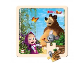 BINO Máša a medveď puzzle s myškou 20x20 cm