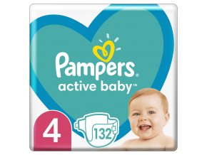 2x PAMPERS Active Baby 4 (9-14 kg) 132 ks MEGA PACK - jednorázové pleny