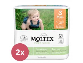 2x MOLTEX Pure&Nature Plienky jednorázové 3 Midi (4-9 kg)