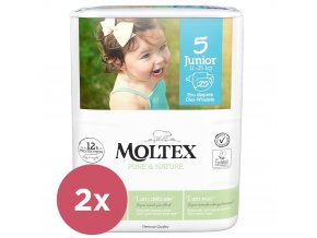 2x MOLTEX Pure&Nature Plienky jednorázové 5 Junior (11-25 kg) 25 ks