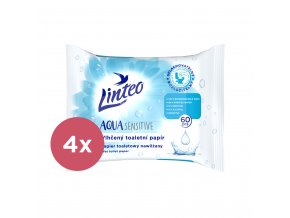 4x LINTEO Papier vlhčený toaletný Aqua Sensitive 60ks