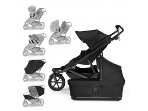 THULE Kočík súrodenecký Urban Glide Double Black/Black set XXL