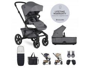 EASYWALKER - Jimmey set XXL kočík kombinovaný Iris grey s príslušenstvom