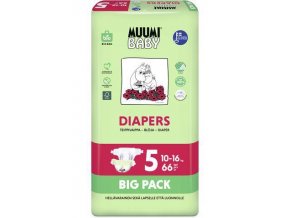 MUUMI Baby Plienky jednorazové 5 (10-16 kg) 66 ks - BIG PACK