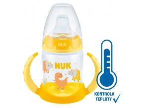 NUK FC fľaštička na učenie s kontrolou teploty 150 ml žltá