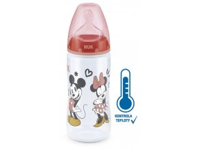 NUK FC+ fľaša Mickey s kontrolou teploty, 300 ml - červená