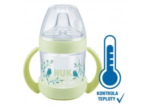 NUK Fľaštička na učenie Nature Sense s kontrolou teploty 150 ml zelená