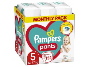 PAMPERS Activ Baby-Dry Pants Nohavičky plienkové jednorazové 5 (12-17 kg) 152 ks - MESAČNÁ ZÁSOBA