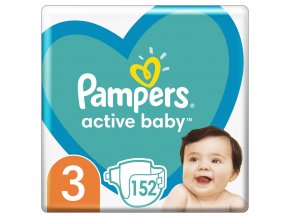 PAMPERS Active Baby Plienky jednorazové 3 (6-10 kg) 152 ks - MEGA PACK