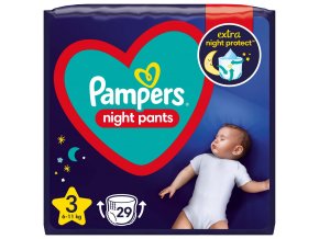 PAMPERS Night Pants Nohavičky plienkové jednorazové 3 (6-11 kg) 29 ks