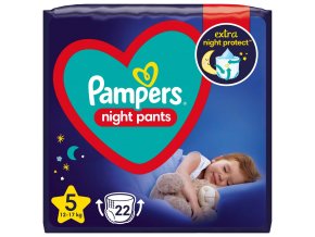 PAMPERS Night Pants Nohavičky plienkové jednorazové 5 (12-17 kg) 22 ks
