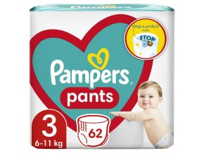 PAMPERS Pants Nohavičky plienkové jednorazové 3 (6-11 kg) 62 ks - JUMBO PACK