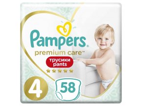 PAMPERS Premium Care Pants Nohavičky plienkové jednorazové 4 (9-15 kg) 58 ks