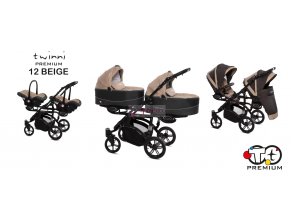 BABY ACTIVE - TWINNI dvojičkovský kočík, col, 12 beige