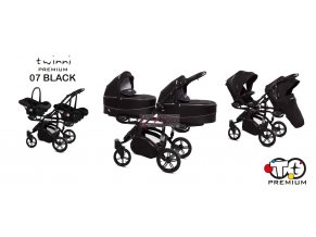 BABY ACTIVE - TWINNI dvojičkovský kočík, col, 07 black