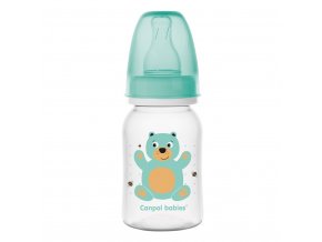 CANPOL BABIES Fľaša s potlačou CUTE ANIMALS 120ml - zelená