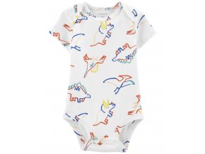 CARTER'S Body krátky rukáv Ivory Dino chlapec 3m