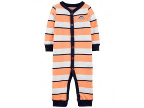 CARTER'S Overal bez nožičiek na cvoky Sleep and Play Orange Stripes chlapec 3 m, vel. 62