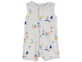 CARTER'S Overal letný Grey Boats chlapec 18m