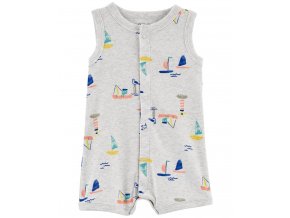 CARTER'S Overal letný Grey Boats chlapec 6m