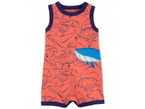 CARTER'S Overal letný Orange Whale chlapec 12m