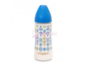 Suavinéx - Fľaša Premium 360 ml, silikón, tm. modrá