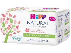 HiPP Babysanft Čistiace vlhčené obrúsky Natural 2 x 60 ks